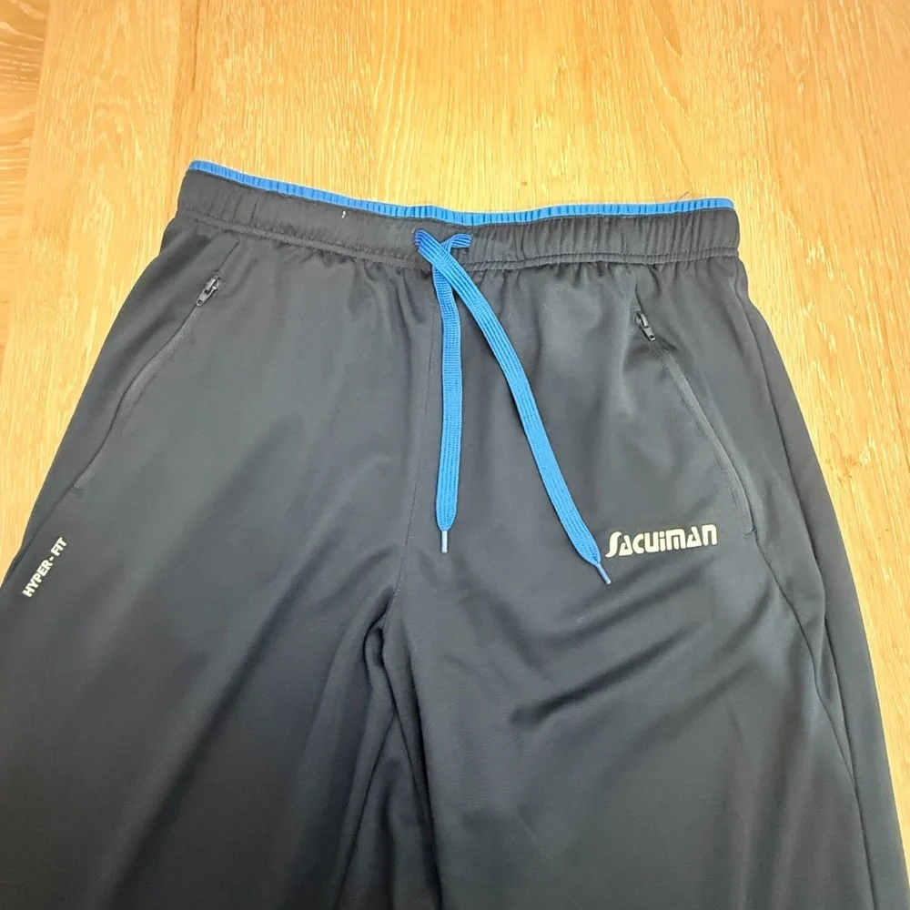 Men's Charcoal Joggers with Blue Accents